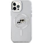 Karl Lagerfeld IML K&CH Heads Metal Frame MagSafe kryt pre iPhone 12/12 Pro, transparentný