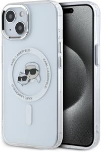 Karl Lagerfeld IML K&CH Heads Metal Frame MagSafe kryt pre iPhone 13, transparentný