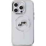 Karl Lagerfeld IML K&CH Heads Metal Frame MagSafe kryt pre iPhone 15 Pro Max, transparentný