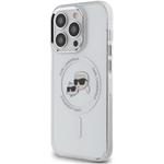 Karl Lagerfeld IML K&CH Heads Metal Frame MagSafe kryt pre iPhone 15 Pro, transparentný
