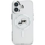 Karl Lagerfeld IML K&CH Heads Metal Frame MagSafe kryt pre iPhone 16 Plus, transparentný