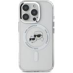 Karl Lagerfeld IML K&CH Heads Metal Frame MagSafe kryt pre iPhone 16 Pro Max, transparentný