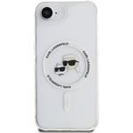 Karl Lagerfeld IML K&CH Heads Metal Frame MagSafe kryt pre iPhone 16e, transparentný
