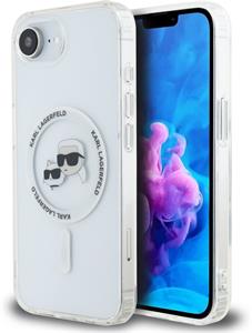 Karl Lagerfeld IML K&CH Heads Metal Frame MagSafe kryt pre iPhone 16e, transparentný