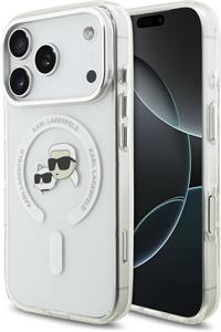 Karl Lagerfeld IML K&CH Heads Metal Frame MagSafe kryt pre iPhone 17 Pro, transparentný