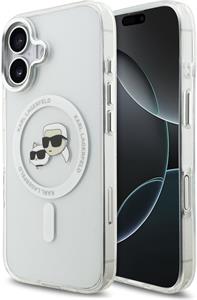 Karl Lagerfeld IML K&CH Heads Metal Frame MagSafe kryt pre iPhone 17, transparentný