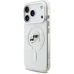 Karl Lagerfeld IML K&CH Heads Metal Frame MagSafe kryt pre iPhone 18 Pro, biely