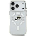 Karl Lagerfeld IML K&CH Heads Metal Frame MagSafe kryt pre iPhone 18 Pro, biely