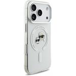 Karl Lagerfeld IML K&CH Heads Metal Frame MagSafe kryt pre iPhone 18 Pro, biely