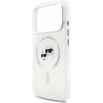 Karl Lagerfeld IML K&CH Heads Metal Frame MagSafe kryt pre iPhone 18 Pro, biely