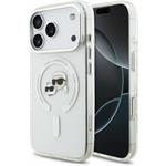 Karl Lagerfeld IML K&CH Heads Metal Frame MagSafe kryt pre iPhone 18 Pro, biely
