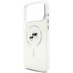 Karl Lagerfeld IML K&CH Heads Metal Frame MagSafe kryt pre iPhone 18 Pro Max, biely