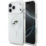 Karl Lagerfeld IML K&CH Heads Metal Frame MagSafe kryt pre iPhone 18 Pro Max, biely