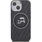 Karl Lagerfeld IML K&CH Heads Repeated Logo MagSafe kryt pre iPhone 15, čierny