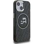 Karl Lagerfeld IML K&CH Heads Repeated Logo MagSafe kryt pre iPhone 15, čierny
