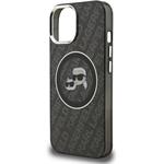 Karl Lagerfeld IML K&CH Heads Repeated Logo MagSafe kryt pre iPhone 15, čierny