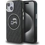 Karl Lagerfeld IML K&CH Heads Repeated Logo MagSafe kryt pre iPhone 15, čierny