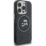 Karl Lagerfeld IML K&CH Heads Repeated Logo MagSafe kryt pre iPhone 15 Pro, čierny