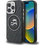 Karl Lagerfeld IML K&CH Heads Repeated Logo MagSafe kryt pre iPhone 15 Pro, čierny