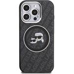 Karl Lagerfeld IML K&CH Heads Repeated Logo MagSafe kryt pre iPhone 15 Pro Max, čierny