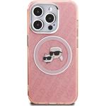 Karl Lagerfeld IML K&CH Heads Repeated Logo MagSafe kryt pre iPhone 15 Pro Max, ružový