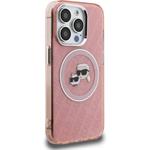 Karl Lagerfeld IML K&CH Heads Repeated Logo MagSafe kryt pre iPhone 15 Pro Max, ružový