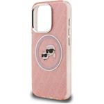 Karl Lagerfeld IML K&CH Heads Repeated Logo MagSafe kryt pre iPhone 15 Pro Max, ružový