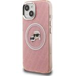 Karl Lagerfeld IML K&CH Heads Repeated Logo MagSafe kryt pre iPhone 15, ružový