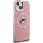 Karl Lagerfeld IML K&CH Heads Repeated Logo MagSafe kryt pre iPhone 15, ružový