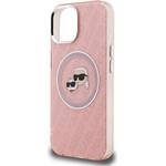 Karl Lagerfeld IML K&CH Heads Repeated Logo MagSafe kryt pre iPhone 15, ružový