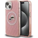 Karl Lagerfeld IML K&CH Heads Repeated Logo MagSafe kryt pre iPhone 15, ružový