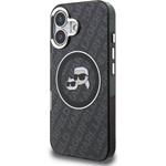 Karl Lagerfeld IML K&CH Heads Repeated Logo MagSafe kryt pre iPhone 16, čierny