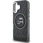 Karl Lagerfeld IML K&CH Heads Repeated Logo MagSafe kryt pre iPhone 16, čierny