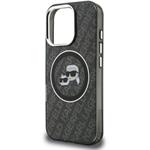 Karl Lagerfeld IML K&CH Heads Repeated Logo MagSafe kryt pre iPhone 16 Pro, čierny