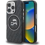 Karl Lagerfeld IML K&CH Heads Repeated Logo MagSafe kryt pre iPhone 16 Pro Max, čierny