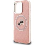 Karl Lagerfeld IML K&CH Heads Repeated Logo MagSafe kryt pre iPhone 16 Pro, ružový