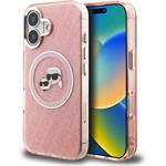 Karl Lagerfeld IML K&CH Heads Repeated Logo MagSafe kryt pre iPhone 16, ružový