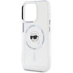 Karl Lagerfeld IML Karl Head Metal Frame MagSafe kryt pre iPhone 15 Pro, transparentný