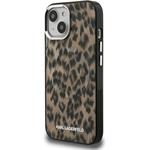 Karl Lagerfeld IML Leopard MagSafe kryt pre iPhone 15, hnedý