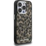 Karl Lagerfeld IML Leopard MagSafe kryt pre iPhone 15 Pro, hnedý