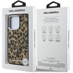Karl Lagerfeld IML Leopard MagSafe kryt pre iPhone 15 Pro, hnedý