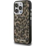 Karl Lagerfeld IML Leopard MagSafe kryt pre iPhone 15 Pro Max, hnedý