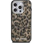 Karl Lagerfeld IML Leopard MagSafe kryt pre iPhone 15 Pro Max, hnedý