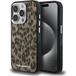 Karl Lagerfeld IML Leopard MagSafe kryt pre iPhone 15 Pro Max, hnedý