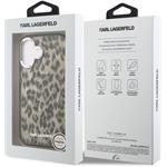 Karl Lagerfeld IML Leopard MagSafe kryt pre iPhone 16, hnedý
