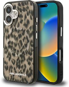 Karl Lagerfeld IML Leopard MagSafe kryt pre iPhone 16, hnedý