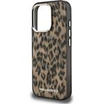 Karl Lagerfeld IML Leopard MagSafe kryt pre iPhone 16 Pro, hnedý