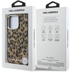 Karl Lagerfeld IML Leopard MagSafe kryt pre iPhone 16 Pro, hnedý