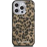 Karl Lagerfeld IML Leopard MagSafe kryt pre iPhone 16 Pro Max, hnedý