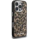 Karl Lagerfeld IML Leopard MagSafe kryt pre iPhone 16 Pro Max, hnedý